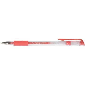 Penna a sfera inchiostro gel Q-Connect con cappuccio tratto 0,5 mm rosso conf. da 10 - KF21718