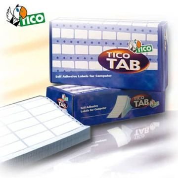 Etichette bianche a modulo continuo TICO Tab 1 corsia 89x23,5 mm 500 fogli - TAB1-0892