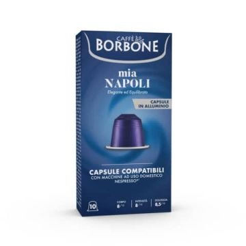 Capsule compatibili Respresso alluminio 100 pz Caffe Borbone qualità Blu REBMIANAPOLI10X10N