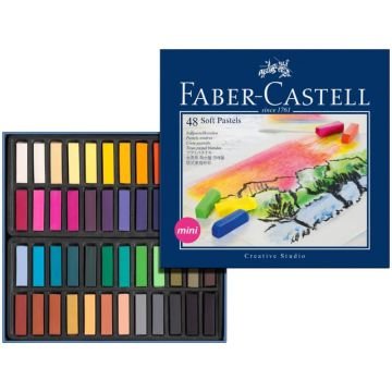 Crete morbide Faber-Castell Soft Pastels Creative Studio mini assortiti astuccio di cartone da 48 - 128248