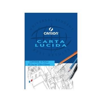 Blocco da disegno CANSON carta lucida bianco 80 g/m² 23x33 cm C200005826 (10 fogli)