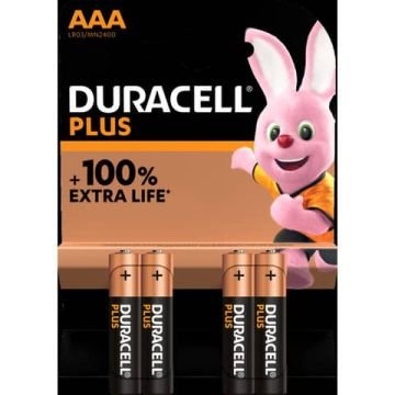 Batterie alcaline Duracell Plus100 Ministilo AAA - MN2400 mAh - blister da 4 - DU0201