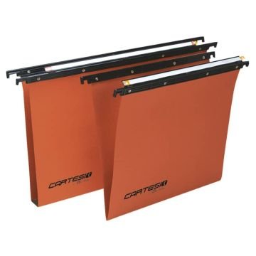 Cartella sospese orizzontali per cassetti CARTESIO 33 cm fondo V arancio Conf. 50 pezzi - 100/330-B2