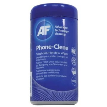 Salviette detergenti AF International Phone-Clene Barattolo da 100 salviette - APHC100T