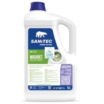 Detergente completo enzimatico per il lavaggio dei tessuti Green Power Washdet Sanitec 5 L / 5,2 Kg - 3112