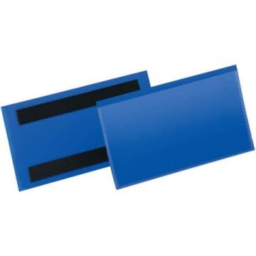 Tasche per identificazione Durable con bande magnetiche blu f.to esterno mm. 163x83- inserto 150x67mm cf. 50- 174207