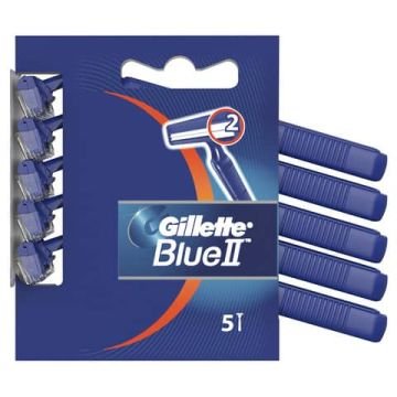 Rasoio usa e getta Gillette Blue II a 2 lame blu confezione da 5 pz. - GL001