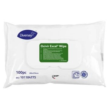 Salviette detergenti disinfettanti per superfici Diversey Oxivir Excel Wipes - Conf. 100 salviette - 101104775