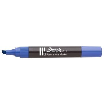 Marcatore permanente Sharpie W10 punta a scalpello 5 mm Blu S0192695 (cfz 12)