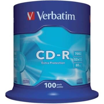 CD-R Extra Protection Verbatim 700 MB in confezione da 100 cd-r - 43411