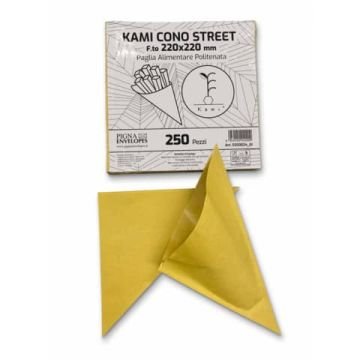 Cono Street in carta paglia Pigna Envelopes Kami 80gr + 9gr PE - 22x22 cm Conf. 250 pz - 0250024