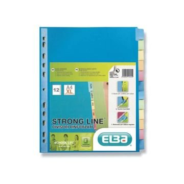 Divisore personalizzabile ELBA Strong Line A4+ 12 tacche neutre assortiti 400132505