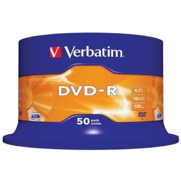 DVD-R Verbatim 16x 4.7 GB in confezione da 50 dvd-r - 43548