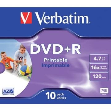 DVD+R Verbatim Jewel case 4,7 GB - Velocità 16x conf. da 10 - 43508