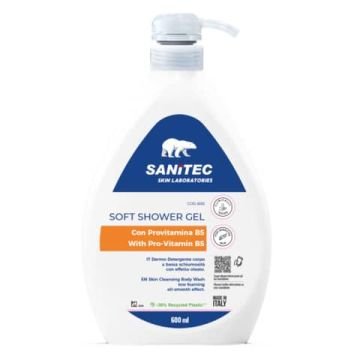 Soft shower gel Dermo-Detergente corpo a bassa schiumosità Skin Lab Sanitec 600 ml - 6012