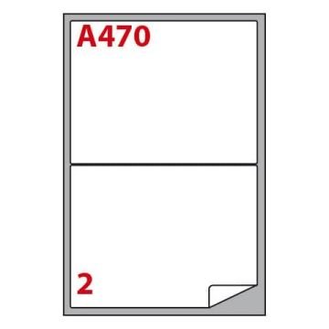 Etichetta Adesiva A/470 bianca 100fg A4 199,6x143,5mm (2et/fg) Markin