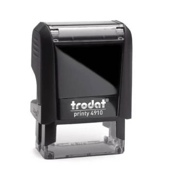 Timbro autoinchiostrante personalizzabile TRODAT PRINTY 4910 misura 26x9 mm nero - (max 3 righe)