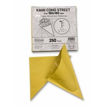 Cono Street in carta paglia Pigna Envelopes Kami 80gr + 9gr PE - 18x18 cm Conf. 250 pz - 0250023