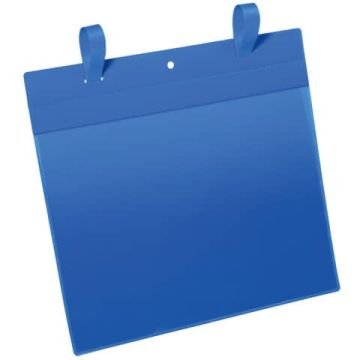 Tasche per identificazione Durable con fascette di aggancio blu f.to esterno mm 311x442- inserto A4 orizz. cf 50- 175107