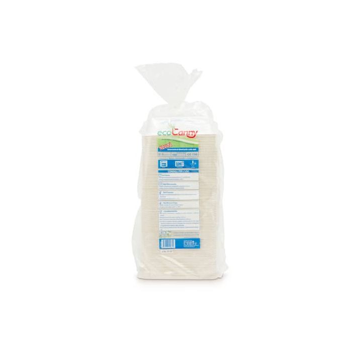 Vaschetta bio-compostabile ecoCanny Take Away bianco 2/3 porzioni conf. 100 pz - ECOT23CA main product photo