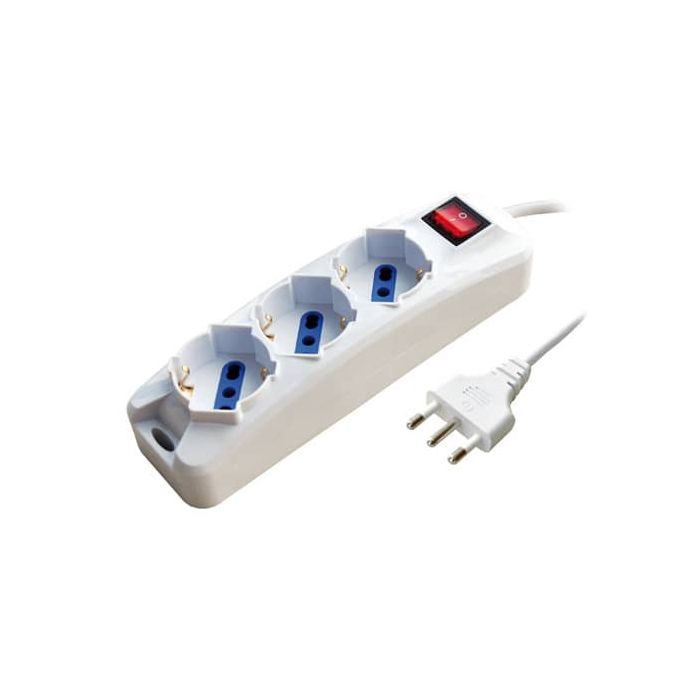 Multipresa a 3 posti schuko/bipasso 16A bianca MKC con interruttore 492518408 main product photo