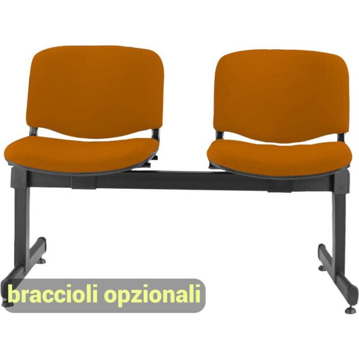 Panca 2 posti attesa Unisit Dado D52P - rivestimento Eco arancione D52P/EA main product photo