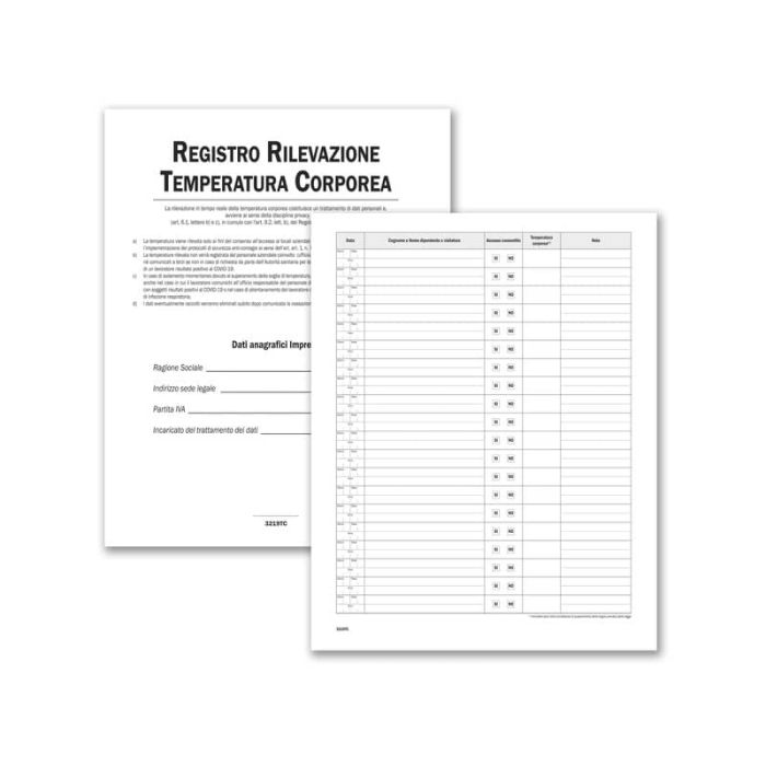 Registro operazioni per la rilevazione della temperatura corporea Data Ufficio 24 pagine 31x24,5 cm - DU3219TC100 main product photo
