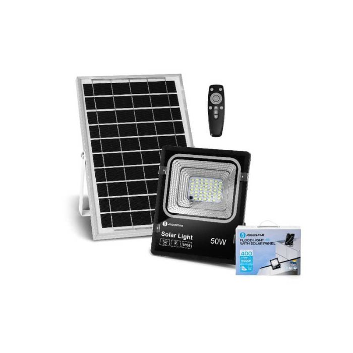 Faretto a LED da esterno con pannello solare nero Aigostar 50 W B10202H5N main product photo