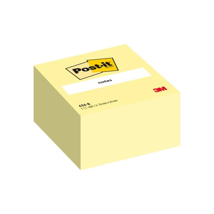 BLOCCO CUBO 450fg Post-itGiallo Canary 76x76mm 636-B main product photo