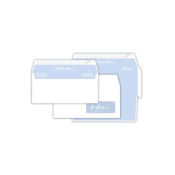 Buste con finestra Pigna Envelopes Silver90 90 g/m² 110x230 mm bianco conf. 500 - 0170578 main product photo