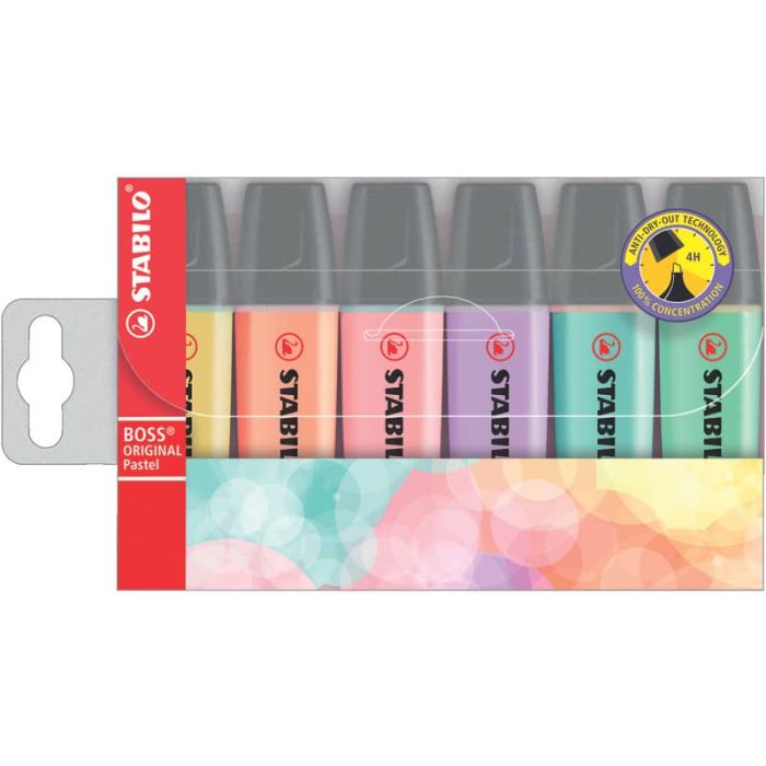 Evidenziatori Stabilo Boss Original Pastel 2-5 mm assortiti astuccio da 6 - 70/6-2 main product photo