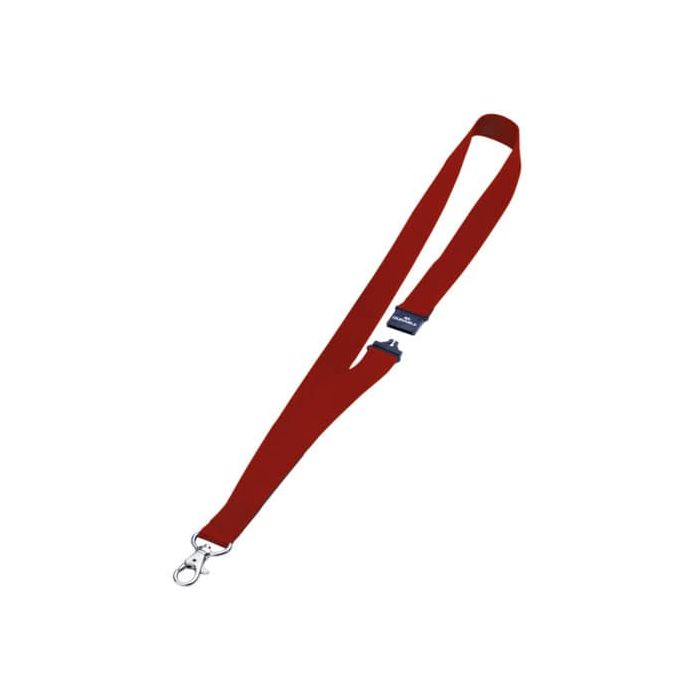 Cordoncino per portabadge DURABLE tessuto rosso 20mm x 44cm conf. 10 - 813703 main product photo