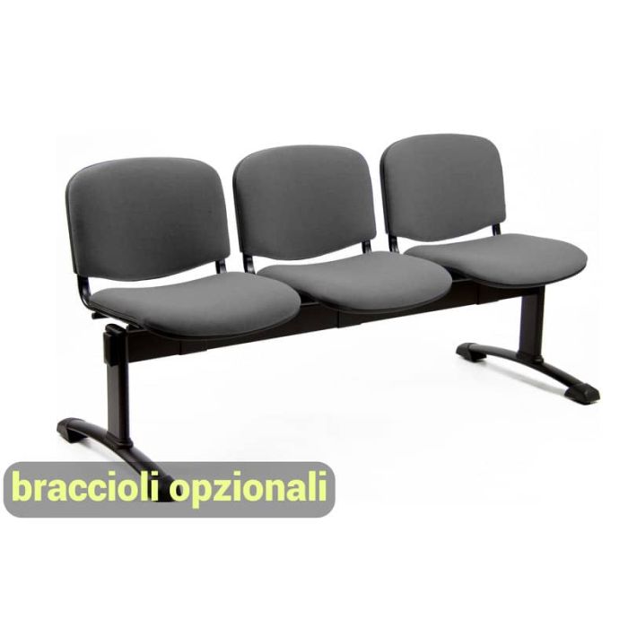 Panca 3 posti attesa Unisit Dado D53P - rivestimento Eco grigio scuro D53P/ET main product photo