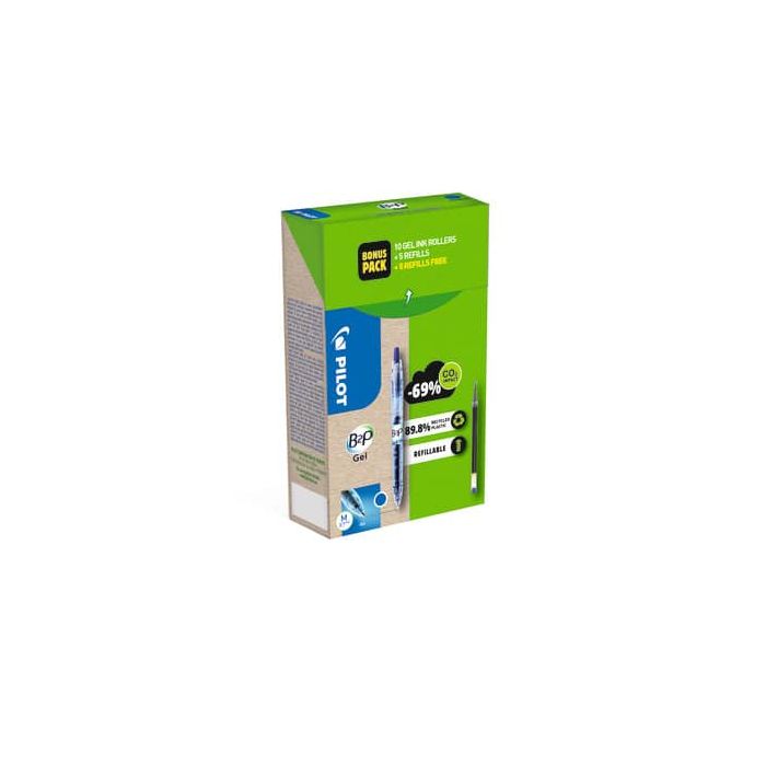 Penna gel a scatto Pilot B2P Begreen 0,7 mm blu Green Pack 10 penne + 10 refill (5 omaggio ) - 000026 main product photo