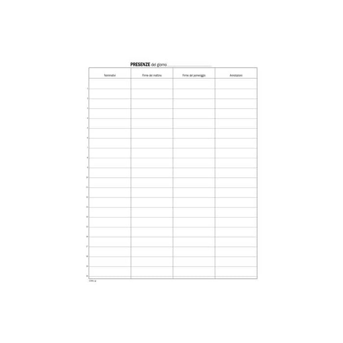 Registro firme presenza data ufficio 46 pagg. 31x24,5 cm DU133810000 main product photo