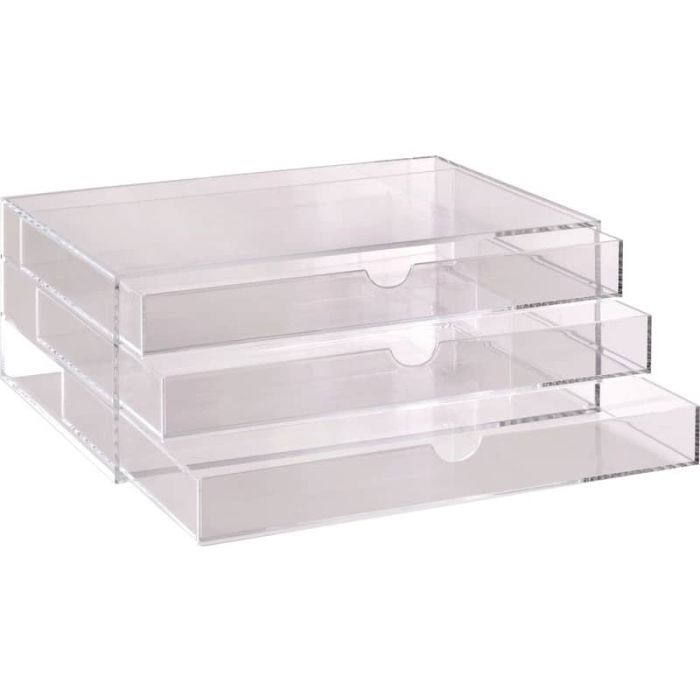 Cassettiera da banco TECNOSTYL in acrilico con divisori 32,5x23,5x13 cm trasparente - ACRD040 main product photo