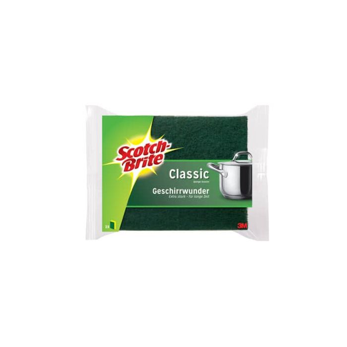 Spugna accoppiata Scotch-Brite spugna e fibra abrasiva verde Conf. 2 pezzi - A12 main product photo