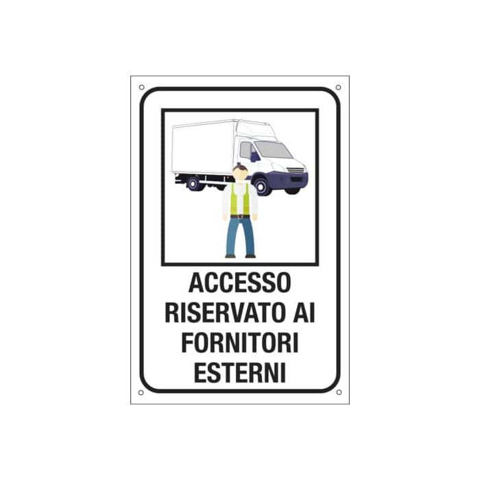 Etichetta informativa 20x30 cm Cartelli Segnalatori ''Accesso riservato ai fornitori esterni'' - 35346S main product photo