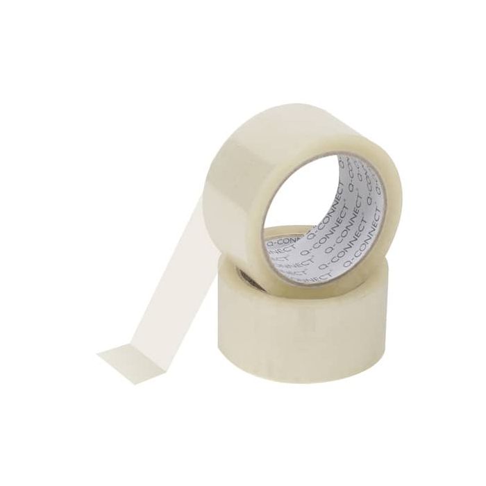 Nastro adesivo da imballo Q-Connect 50 mm x 66 m trasparente - svolgimento silenzioso - conf. 6 pezzi - KF04382 main product photo