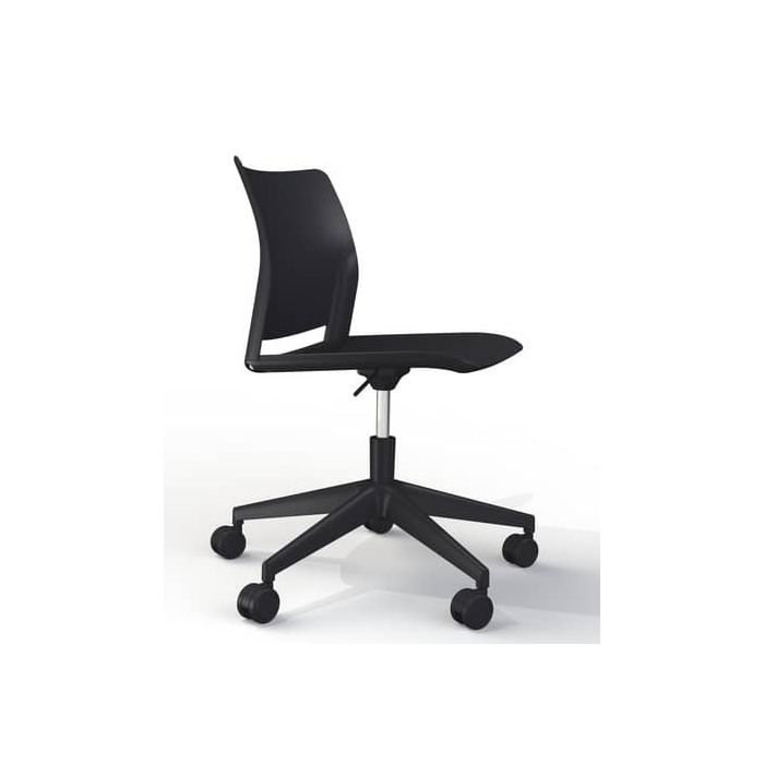 Sedia interlocutore girevole Unisit Alpha APG con scocche in PPL igienizzabili nere - APGN/NE main product photo