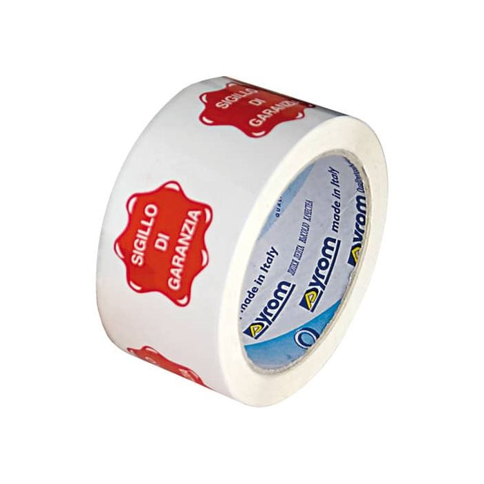 Nastro adesivo da imballo Vinyl SYROM formato 50 mm x 66 m bianco (stampa rossa) - 7617 main product photo