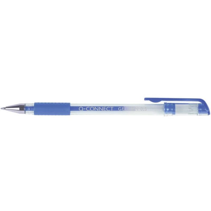 Penna a sfera inchiostro gel Q-Connect con cappuccio tratto 0,35 mm blu conf. da 10 - KF21717 main product photo