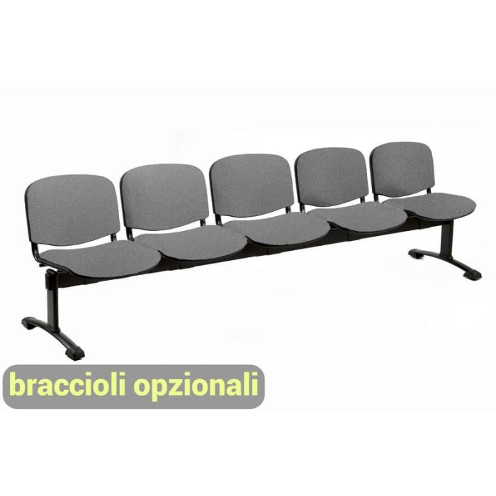 Panca 5 posti attesa Unisit Dado D55P - rivestimento Eco grigio scuro D55P/ET main product photo