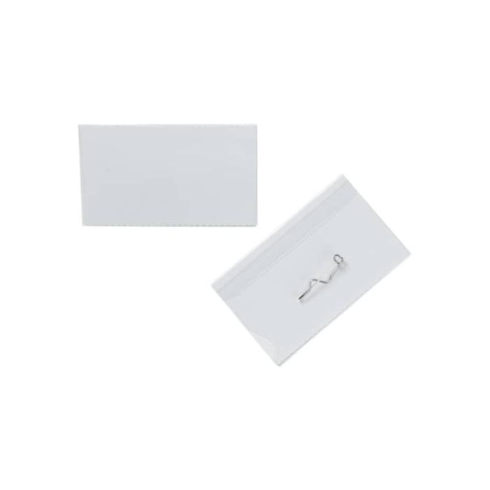 Portabadge Q-Connect plastica con spilla 75x40 mm conf. da 100 - KF01566 main product photo