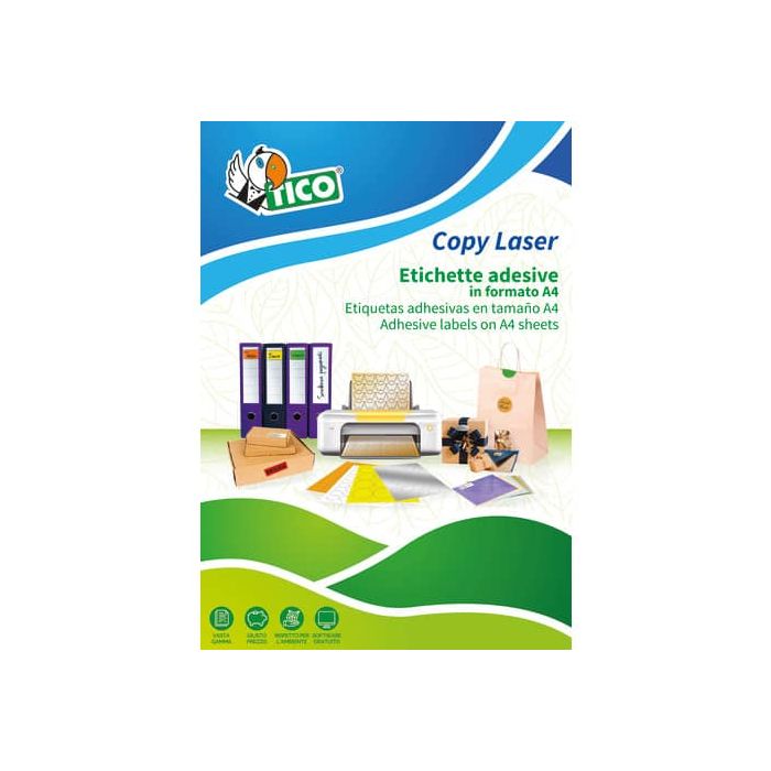 Etichette bianche senza margini TICO Copy Laser Premium 52x30 mm 100 fogli - LP4W-5230 main product photo