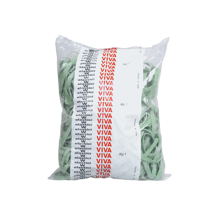Elastici fettuccia - diametro 7 x 0,5 cm - gomma - 1 kg - verde - Viva main product photo