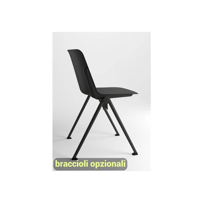 Sedia visitatore in PPL 4 gambe Plus Unisit nero PLVP/NE main product photo