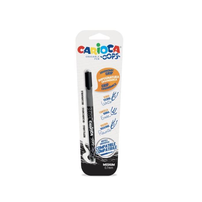 Penne cancellabili Carioca OOPS con inchiostro termosensibile punta M 0,7 mm nero - 43036/01 main product photo