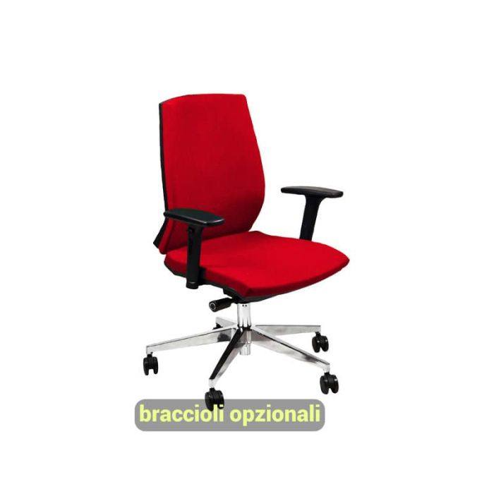 Sedia operativa girevole Unisit Larissa LR1S - rivestimento ignifugo rosso - LR1S/IR main product photo