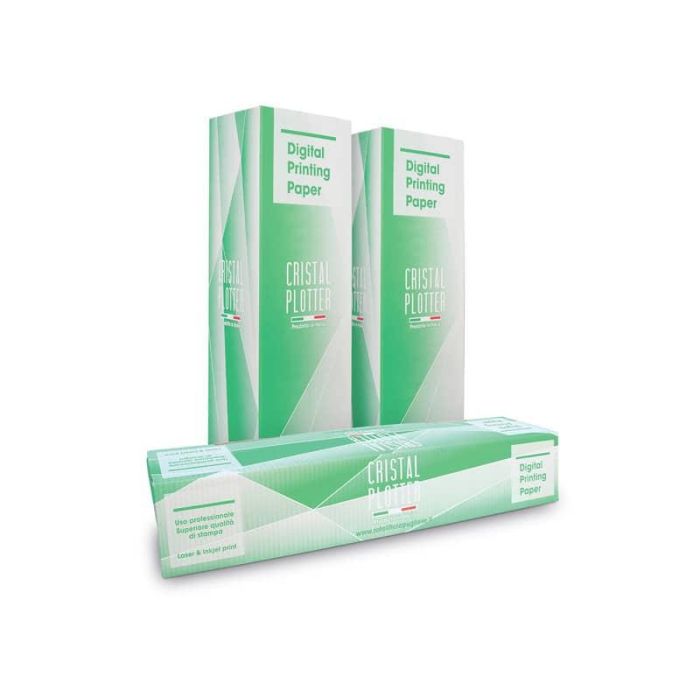 Rotolo carta plotter Rotolificio Pugliese pura cellulosa opaca Cristal 90 g/mq 62,5 cm x 50 m -D62P19 - PREZZO SPECIALE IN SCADENZA main product photo